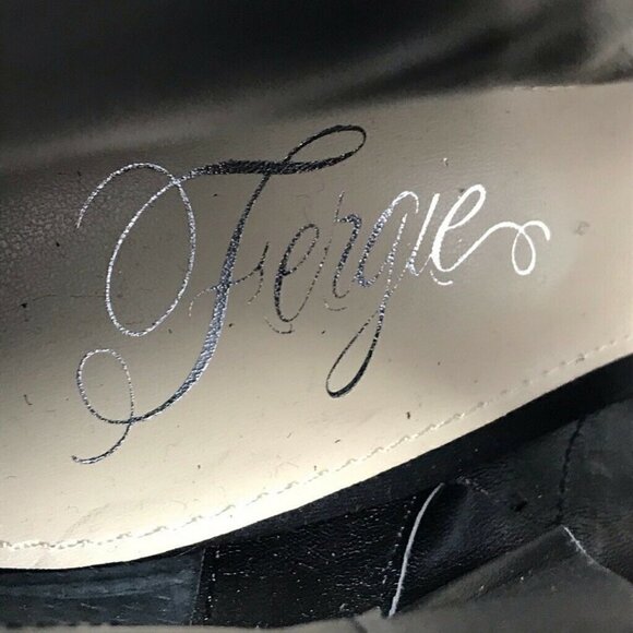 Fergie Riviera Peep Toe Booties Black Leather 9.5 - Picture 7 of 8